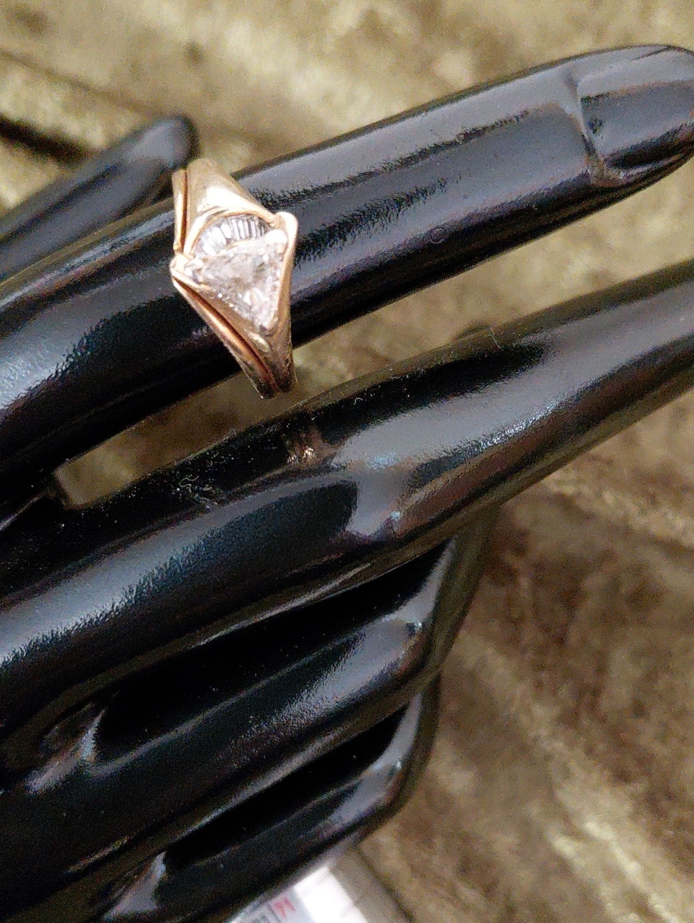 14 Karat Gold Half Carat Trillion Cut Ring